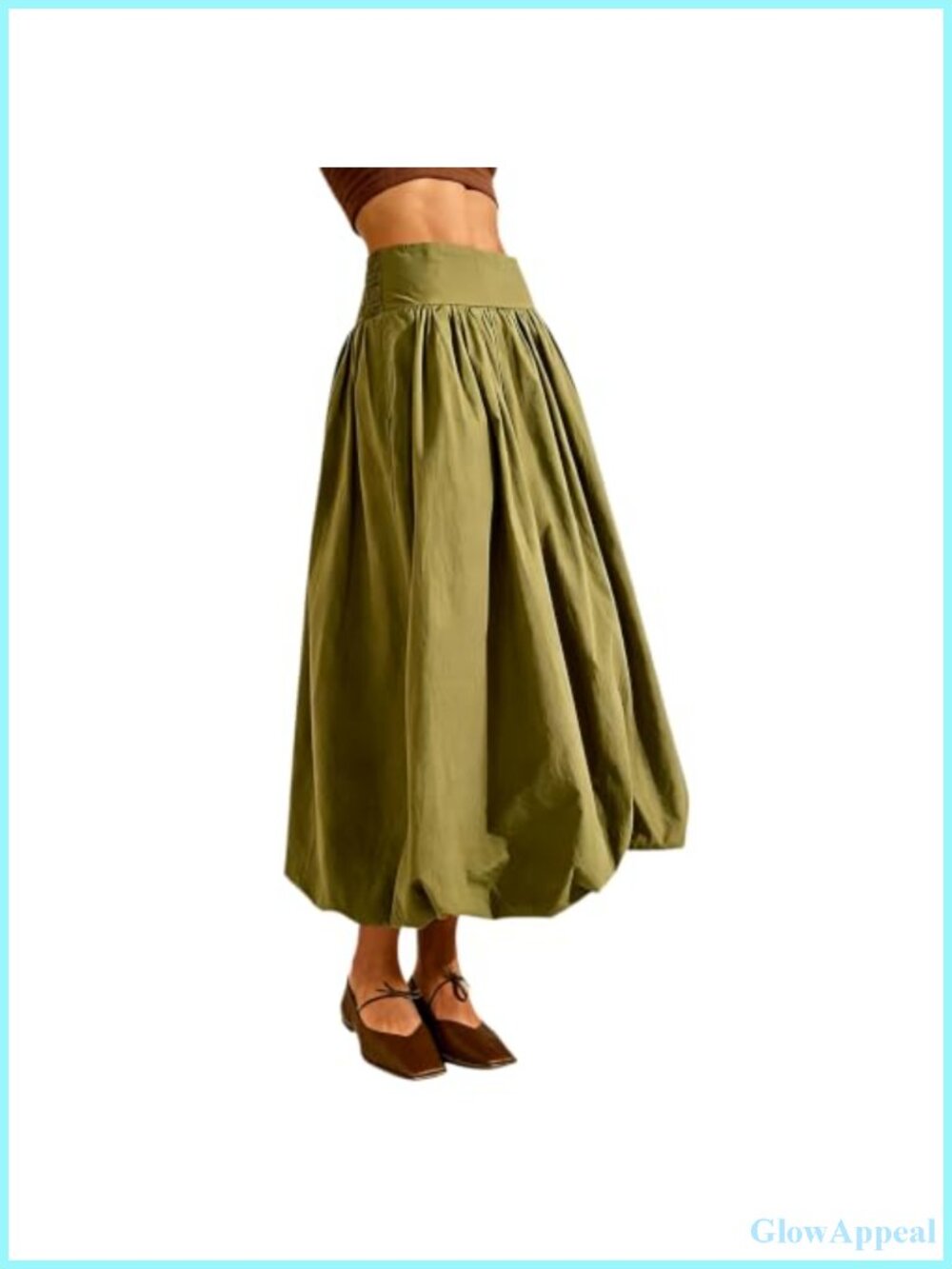 Women Maxi Skirt Low Elastic Waist A Line Ruffle Pleated Long Summer Casual